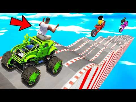 SHINCHAN AND FRANKLIN TRIED THE IMPOSSIBLE MULTIPLE BUMPY ROAD PARKOUR CHALLENGE GTA 5