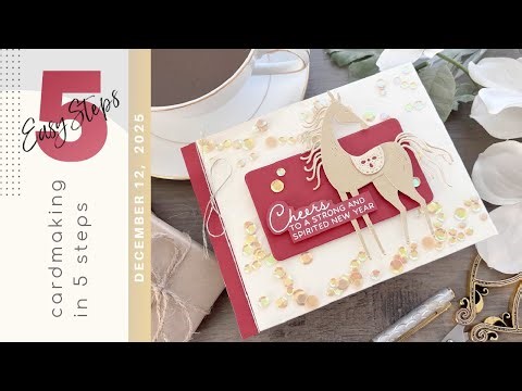 Spellbinders Good Fortune Horse Card: Easy 5-Step Edge to Edge Shaker Card Tutorial