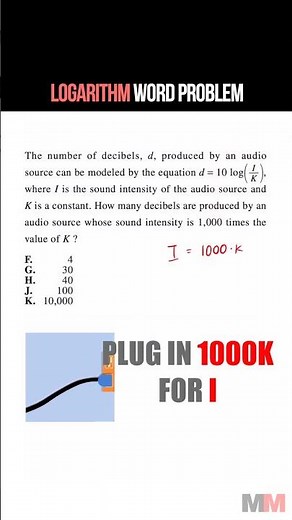 Logarithm Word Problem ACT Math Practice