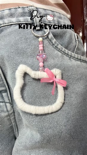 DIY hello Kitty keychain #shorts #diy #craft #cute #youtubeshorts