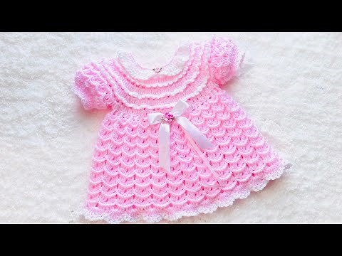 Vestido a crochet paso a paso fácil y rápido a juego con chaquetita de bebe en VARIAS TALLAS