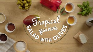 It's time to start a more balanced diet after the excesses of the Holidays. Today start the week with this Tropical quinoa salad with olives. Light, tasty and delicious! #Recipe | Olives at your table