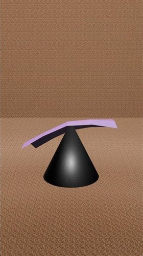 Flat Cloth Falling on a Cone | Satisfying Blender Cloth Simulation #3d #blender #ytshorts #viral