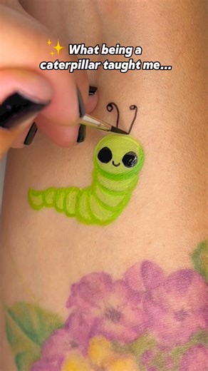 🐛 What being a caterpillar taught me 💚#caterpillar #facepaint #lifelessons | Carolina The Doodler