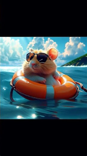 Hamster’s Ocean Adventure 🌊🐹 | Relaxing Sea Vibes & Music #hamster #ocean #viralvideo #shorts
