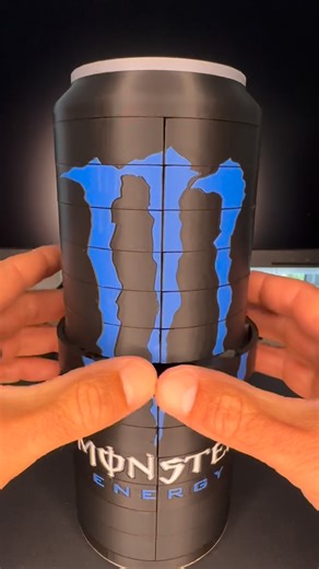 Michael Robinson on Instagram: "Monster Energy can display. Stl files available on Makerworld.com search user “the patient maker” This was printed on @bambulab_official A1 in multicolour I need to add a light to the top and grab a can of delicious @monsterenergy to display in it. . . . #monsterenergy #3dprinting #display #3dprinted #bambulaba1"