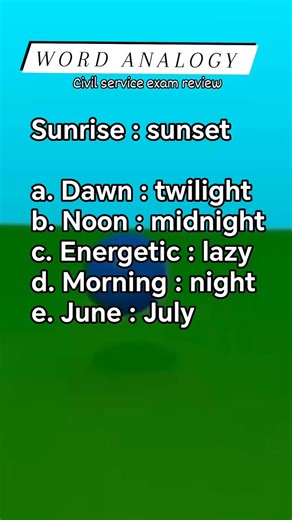 Word analogy / civil service exam reviewer | Arturo Infornon Malag Jr.