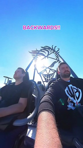 No Reaction Challenge on DC Rivals HyperCoaster - Backwards Thrill Ride