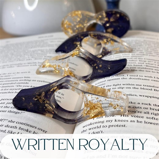 Written Royalty Page Keeper: Gold Leaf & Purple Mica Book Accessory Resin Thumb Page Holder - Etsy UK
