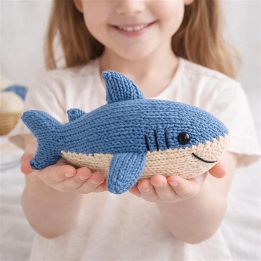 Knitted Shark Plush Pattern PDF, Ocean Toy Knitting Tutorial - Etsy