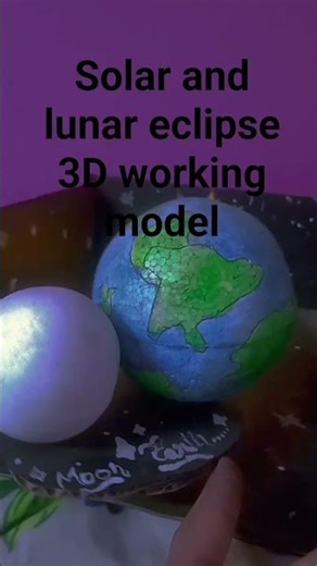 solar and lunar eclipse 3D working model 💡 #fun