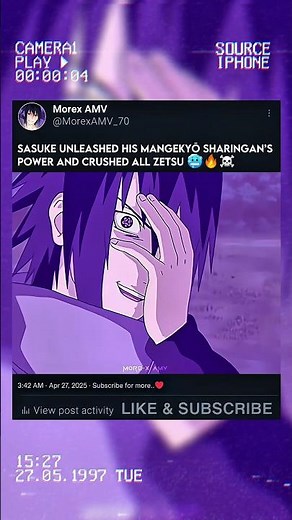 SASUKE USED MANGEKYOU SHARINGAN'S POWER ON ZETSU 🥶☠️ #viralshorts