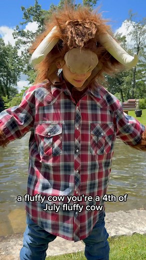 Kaleb in his Fouth of July Fluffy Cow Costume… #fluffyfeatherfarm #FourthOfJuly #IndependenceDay #fluffycow #cowcostume #cutekid #highlandcow | Fluffy Feather Farm
