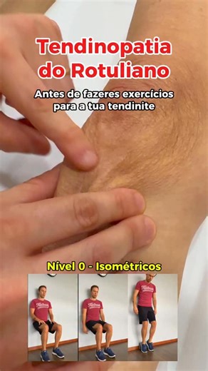 Miguel Moço | Fisioterapia e Dor on Instagram: "🚨Tendinopatia Rotuliana 🔥Se estás a fazer exercícios e estás cada vez melhor, continua. ❌Se continuas com dor e não consegues evoluir nas cargas e no esforço do dia a dia, podes precisar de uma ajuda complementar. 💥Nem todas as dores necessitam de tratamento com um fisioterapeuta, mas se estás igual ou pior, tens de procurar ajuda. ✌🏻Estes níveis de exercícios são um guia interessante para seguires, mas não são regra absoluta para toda a gente,