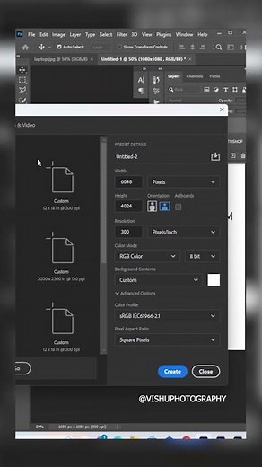 What is the size of Instagram post in photoshop #photoshop #tutorials