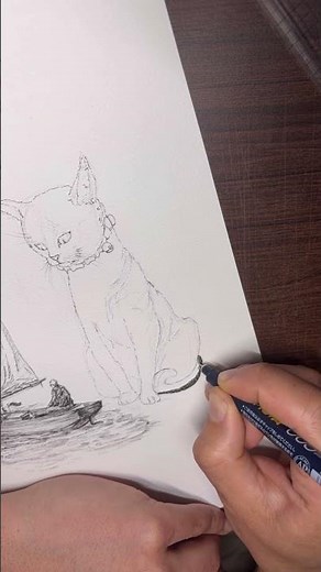 「行けるところまで行ってみるさ。この船で」 #イラスト #イラスト練習