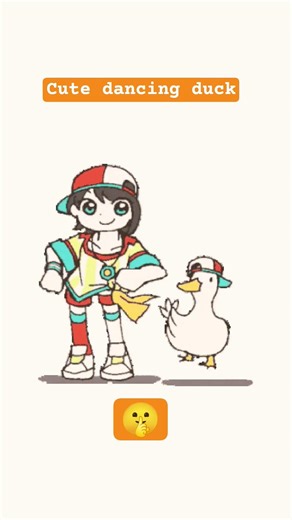Cute Anime Girl & Duck Dancing to the Beat! 🎶✨.#trending #duck #funny #tendingshorts
