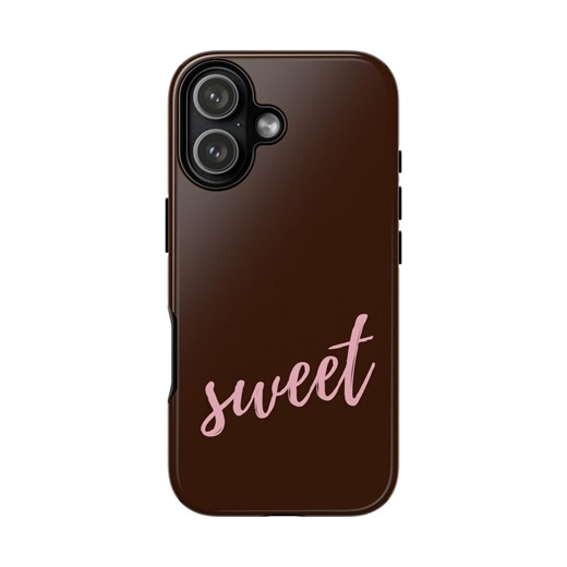 Personalized Sweet Pink Script Chocolate Brown Phone Case | Tough Phone Case| iPhone 17- XS MAX, Samsung Galaxy S25- S20 Ultra - Etsy