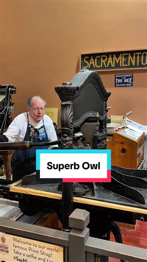 The biggest game of the year is this Sunday between the New England Patriots and the Seattle Seahawks at Levi’s Stadium. To avoid discussing the trademarked name of the event, we took a different approach for our video. In honor of the big game, Howard letterpress printed an electrotype of an owl from the Lewis Winter Collection that was made in the 1890s. The text below states, “Superb Owl” and it was typeset in 60 point Cheltenham Bold font. This was printed with black rubber base ink using ou