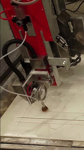 Helios ProCut XJ5 working on countertop inner corners #cnc #countertop #porcelain #waterjet