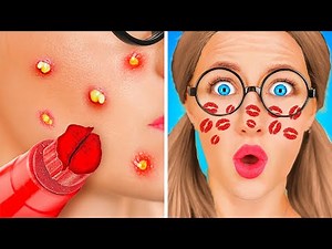 BEAUTY HACKS TO BECOME POPULAR AT SCHOOL 💋 Extreme Makeover From Nerd to Popular by 123 GO! TRENDS