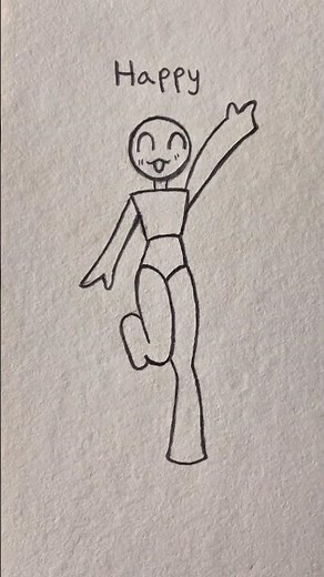How to draw stickman body Tutorial (happy,sad,and cool)✨