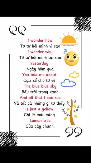 Học Tiếng Anh Qua Bài Hát - Lemon Tree Lyrics