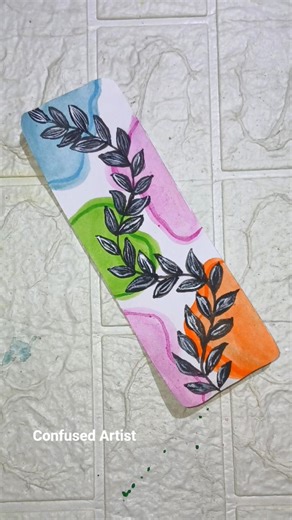 Easy Boho Bookmark Painting 🌿 | Aesthetic DIY Bookmark Idea ✨|Simple Art for Beginners#youtubeshorts