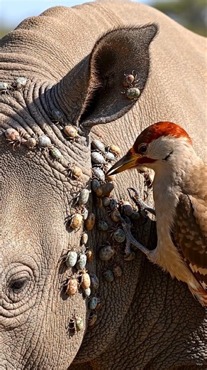 Rhino and Oxpecker Bird | The True SYMBIOTIC RELATIONSHIP Explained in 1 minute