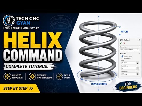 Learn SOLIDWORKS Helix & Spiral Command from Scratch | Complete Beginner to Advanced Tutorial