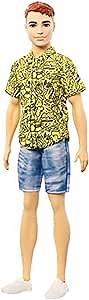 Barbie Ken Fashionistas Doll #139 with Red Hair and Graphic Yellow Shirt