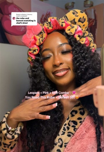 Replying to @Netta | Literary Luxe This plush hooded robe luxury teddy leopard bonnet combo is giving cozy, feminine, and SOFT LIFE energy 😍🐆 Perfect for spa nights, bathtub soaks, or just feeling pretty at home. Both are linked in my TikTok Shop — because comfort and luxury should match 💕 #winterloungewear #robe #SoftLifeAesthetic #leopardprint #bonnet