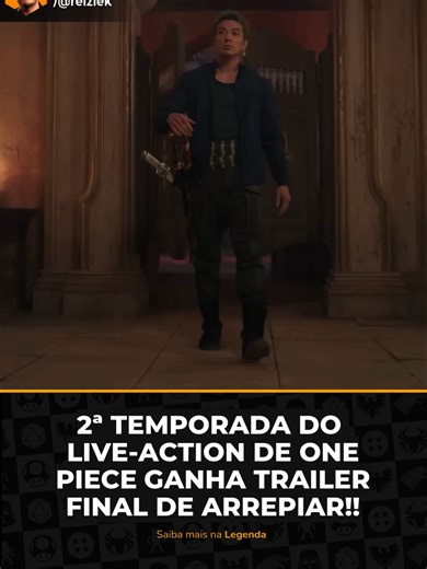 Saiu o trailer final da 2ª temporada de One Piece: A Série e eu já tô hypado!! Os Chapéus de Palha finalmente seguem para a Grand Line, mas o caminho não vai ser nada fácil: Smoker (vivido por Callum Kerr) já chega impondo respeito, além dos agentes da Baroque Works. O trailer ainda mostra Wapol (Rob Colletti) e promete muita tensão. A temporada adapta Loguetown, Reverse Mountain, Whiskey Peak, Little Garden e Drum. Estreia dia 10 de março na Netflix. Eu tô pronto. E você? #OnePiece #Netflix #Ch
