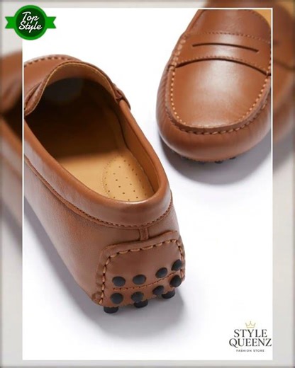 Women's Tan Leather Penny Driving Loafers
