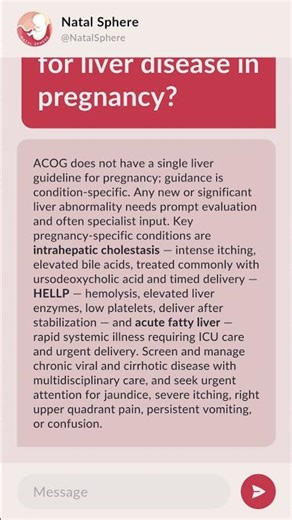 What are the ACOG guidelines for liver disease in pregnancy?