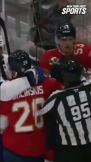 NHL enforcer Scott Sabourin uses Aaron Ekblad as punching bag 💥 🥊 #shorts