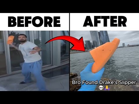 Drake Throw Slide At a Drone Before VS After (They Found It)