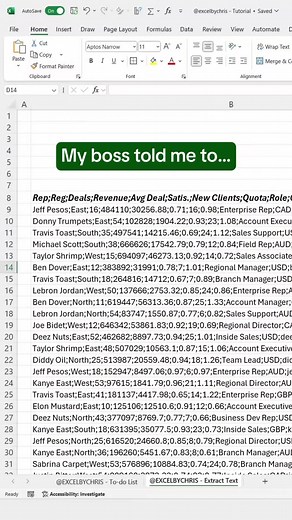 How to extract data in Excel using the NEW Copilot function! #excel #spreadsheet #corporate