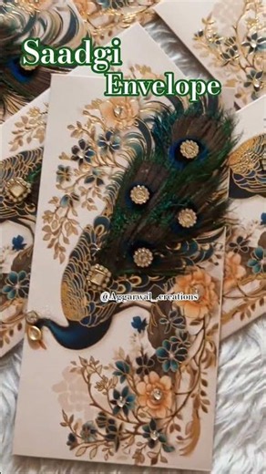 Luxury Peacock Designer Envelopes ✨ | Handcrafted Wedding Shagun Envelopes 💙🦚