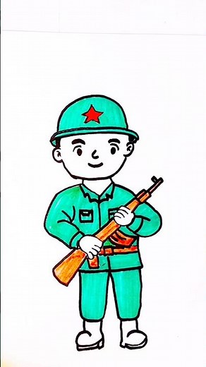 How to draw a Soldier step by step 🪖#shorts #drawing #art