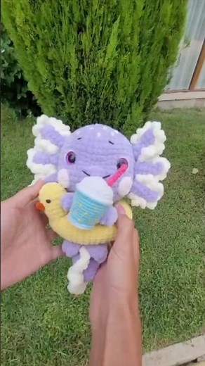 The CUTEST Crochet Axolotl Ever 🩷 Comment Plushie to get the links