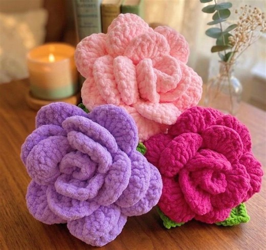 Giant Crochet Rose, Handmade Plush Forever Flower, Mother’s Day Gift - Etsy