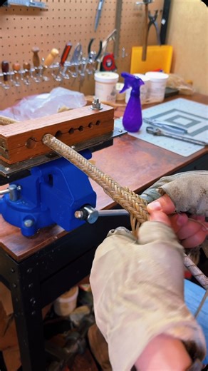 Braiding 18 Strings of Rawhide! #leathercrafting #leathercraft #leathertok #leatherwork #leatherworking #artistsoninstagram | Scott Gore Rawhide