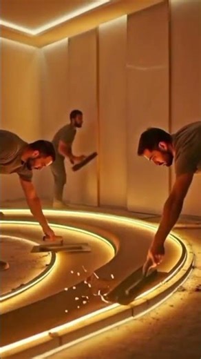 Luxury Sunken Lounge Room Transformation | From Empty Floor to Modern LED Sofa Design #beautiful