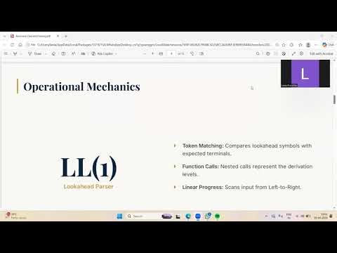 Recursive decent parsing application in simple computers