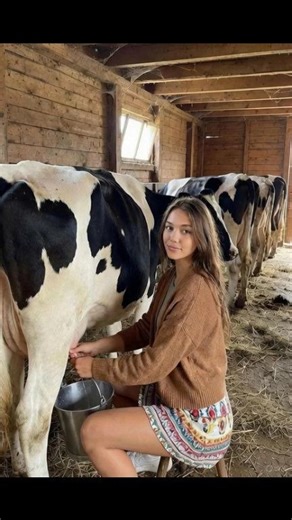 Do you Love Fresh Milk? 💗😋. #farmlife #FarmJoy #farmergirl #usagirl #farmlifestyle #villagelife #emilyfarming | Emily Farming