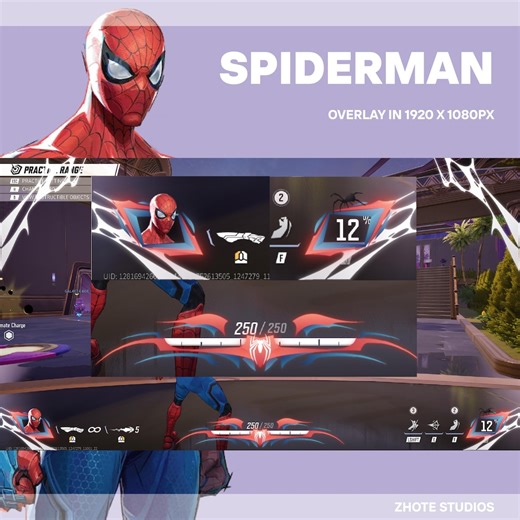 Animated Spiderman Overlay | Marvel Rivals Overlay Inspired | Streamer Graphics | Marvel Rivals Hud Overlay | Vtuber Assets | Obs - Etsy Canada