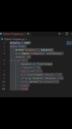 Can You Build a Bank System in Python in 10 Lines? 😱 #shorts #python #coding