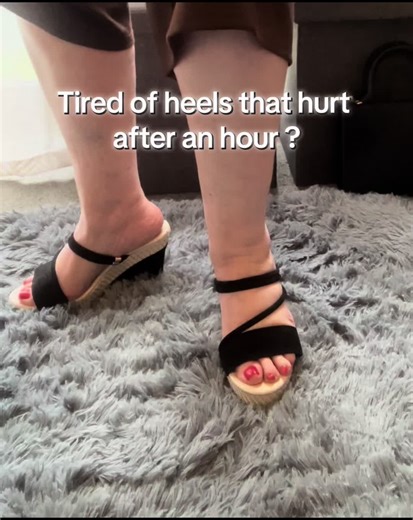 Many women avoid heels because they hurt after a few hours. These wedges can be worn 2 ways, as a slip on or a sling back with a secure back. #wedges #sandals #womensandals #fyp #summer