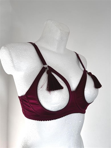 Red Open Cupless Bra - Custom Sizes and Different Colors - Etsy